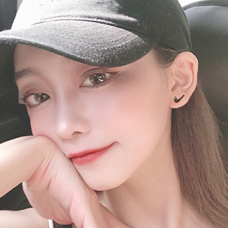 Khuyên tai / dây chuyền bằng kim loại hình dấu tích đáng yêu phong cách Hàn Quốc thời trang cho nữ