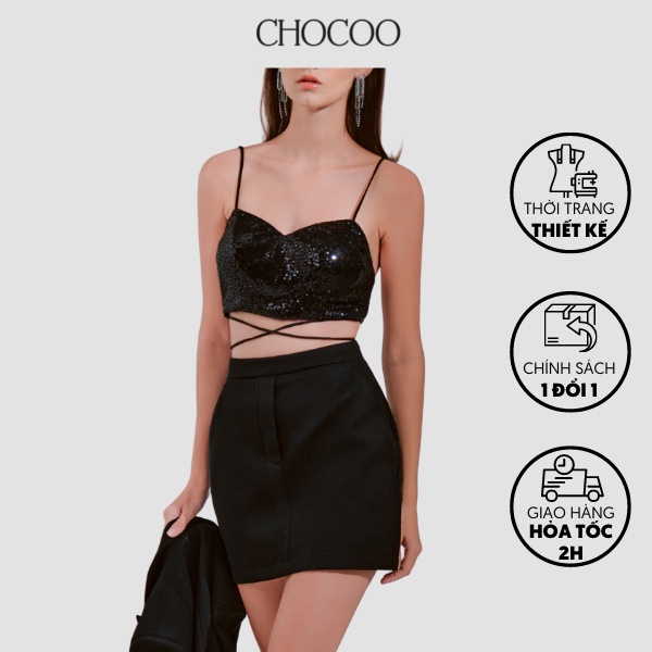 Chân váy ngắn CHOCOO Luna Mini Skirt thiết kế basic màu đen