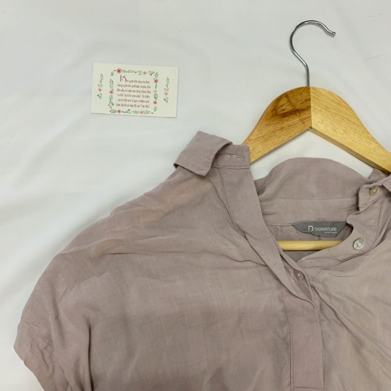 Áo sơ mi tay cánh dơi vạt đuôi tôm form rộng chất đũi mịn siêu mát