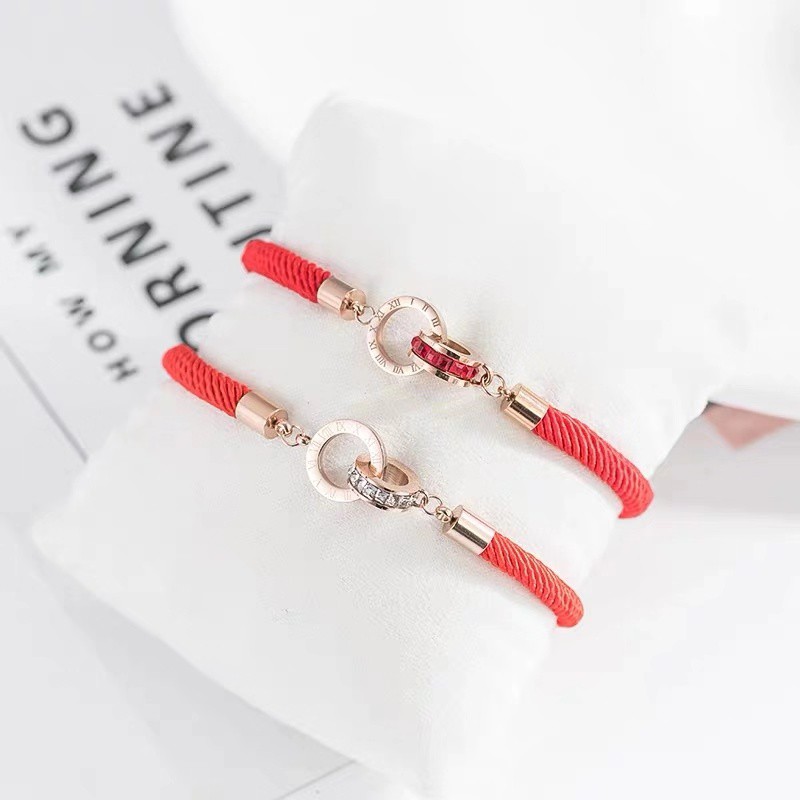 Vòng Tay Dây Đôi Bằng Thép Titan Mạ Vàng 18K Phong Cách Âu Mỹ Sang Trọng Cho Nữ