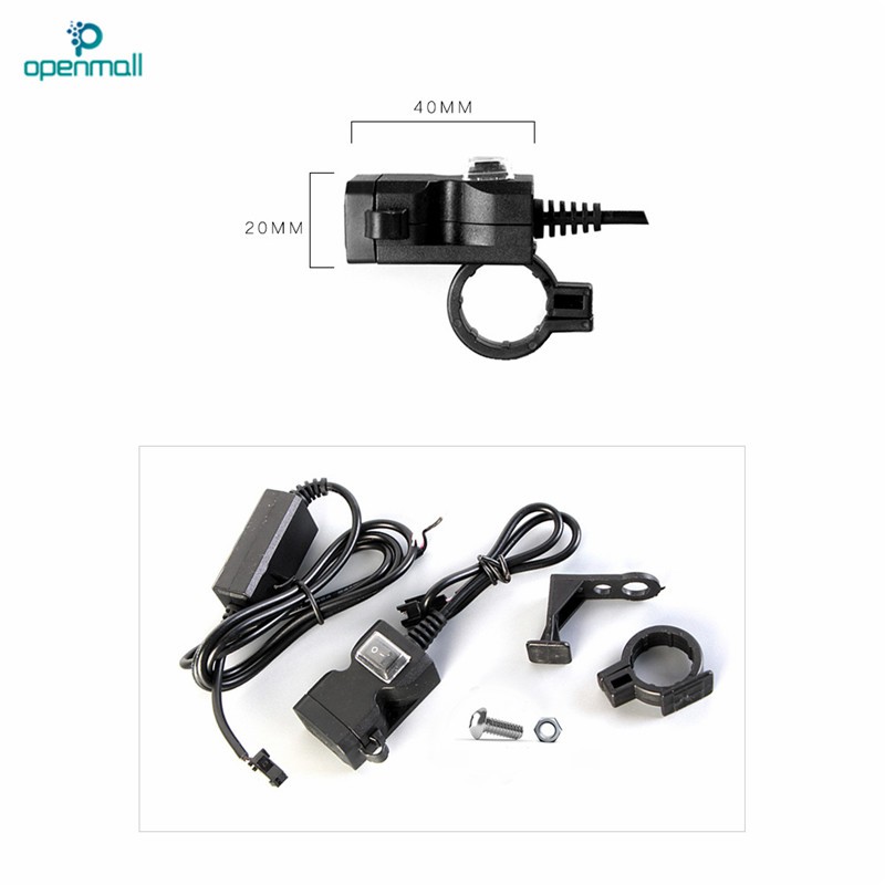 Bộ sạc điện 2 cổng 12V-24V gắn trên xe mô tô