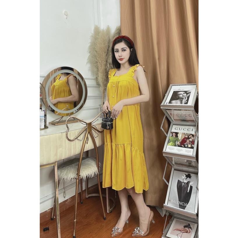 váy bầu chất lụa hàn cánh tiên sang chảnh thoải mái