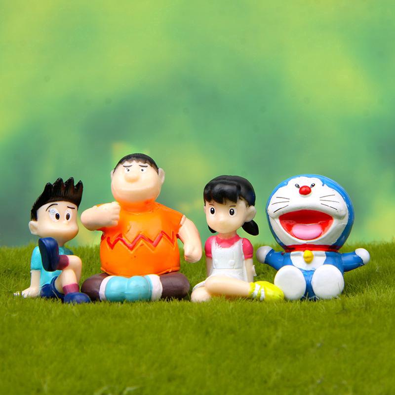 Set 4 mô hình nhân vật trong hoạt hình doremon dễ thương