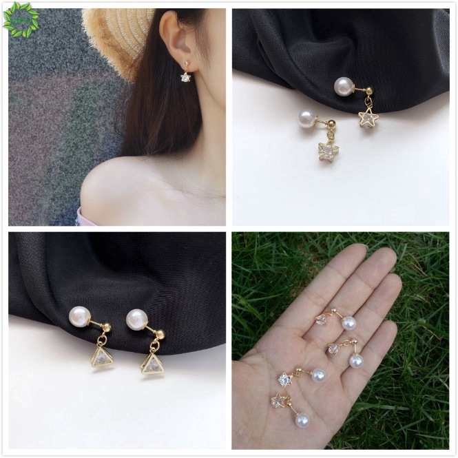 Khuyên Tai Đinh Tán Đính Ngọc Trai Và Đá Zircon Phong Cách Hàn Quốc Nhiều Kiểu Tùy Chọn Dành Cho Bạn Nữ Trong Tiệc Cưới