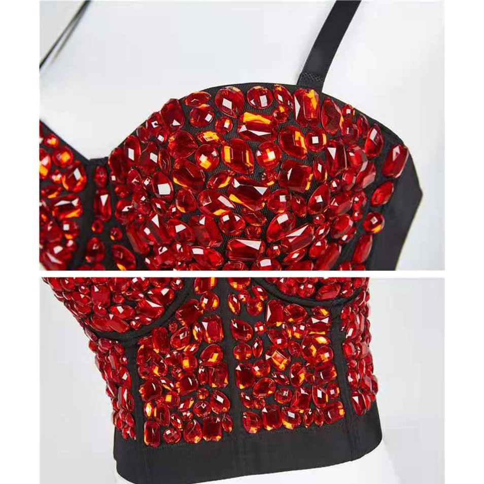 Áo lót nâng ngực đính đá quý nhân tạo gợi cảm dành cho nữ