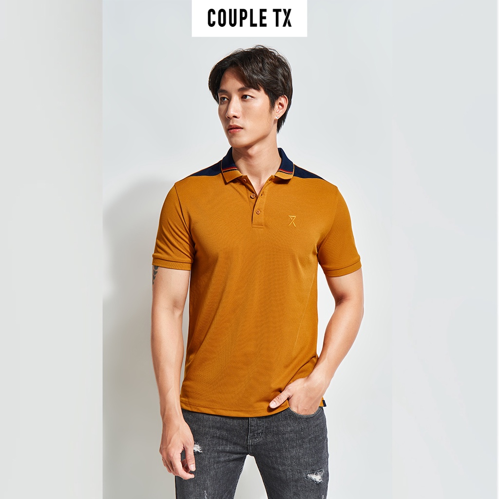 Áo Polo Cafe Nam Phối Vai Couple TX MPO 1007