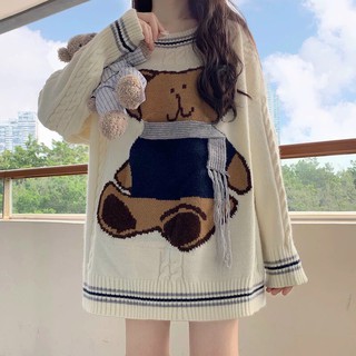 Áo len gấu dáng giấu quần