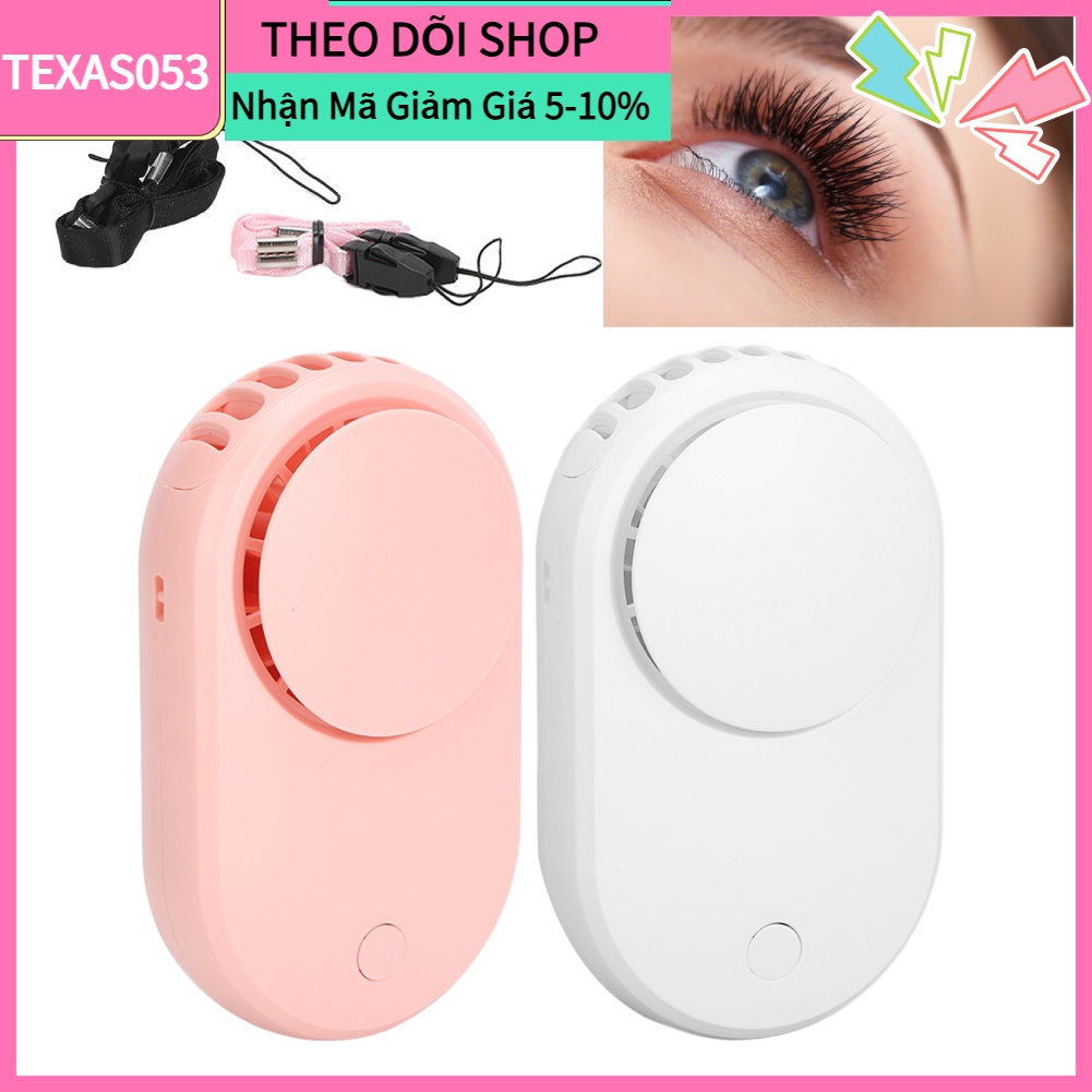 Quạt thổi khô mi mini cầm tay tiện dụng có dây đeo