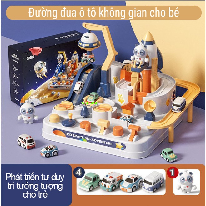 Xếp hình đường ray ô tô phiêu lưu không gian đồ chơi trẻ em bé gái bé trai từ 3-8 tuổi