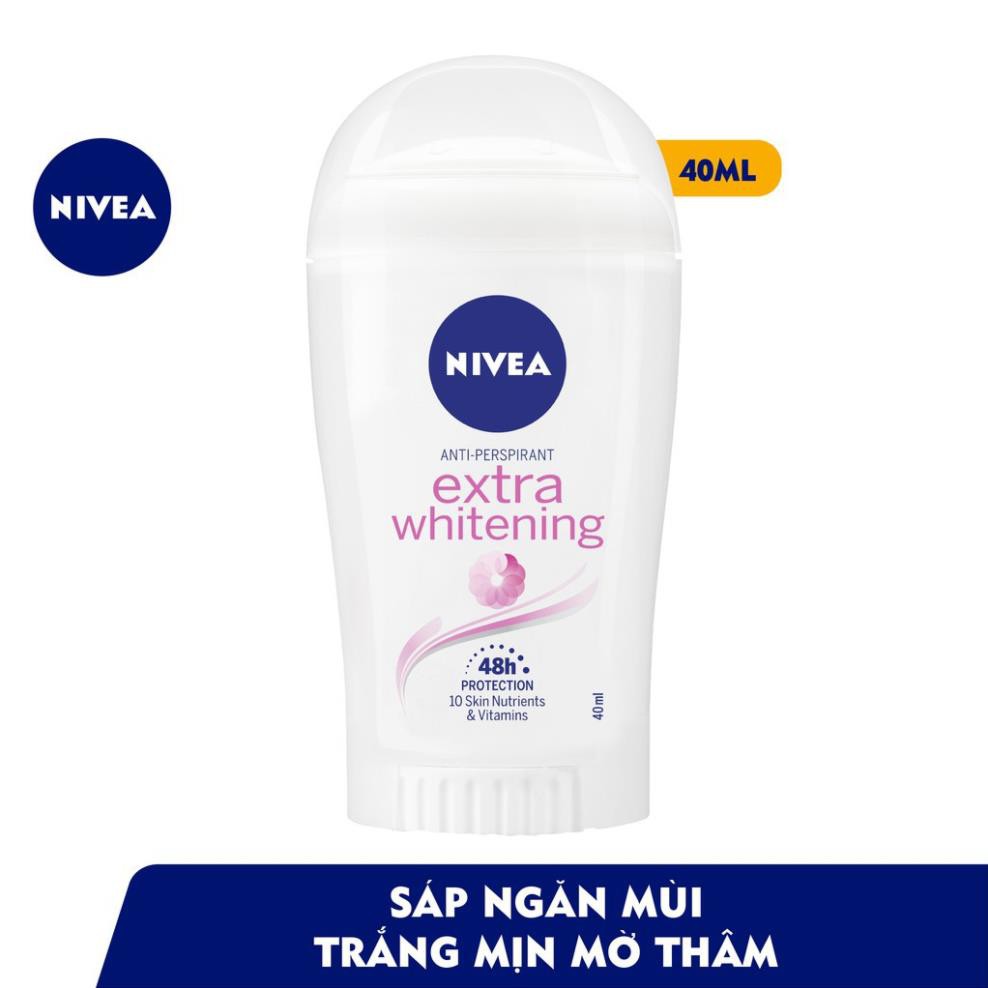 Sáp ngăn mùi NIVEA Extra Whitening trắng mịn mờ vết thâm (40ml