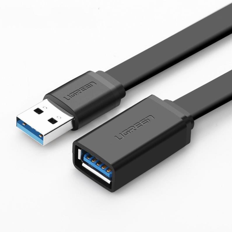 [Freeship]  Dây nối dài USB 3.0 mạ vàng dài từ 1-3m UGREEN US129 dây dạng dẹt và tròn