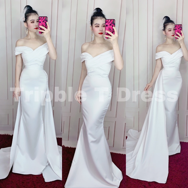 Đầm maxi body mặc cưới nhẹ nhàng kèm tùng rời TRIPBLE T DRESS - Size S/M/L - MS199Y