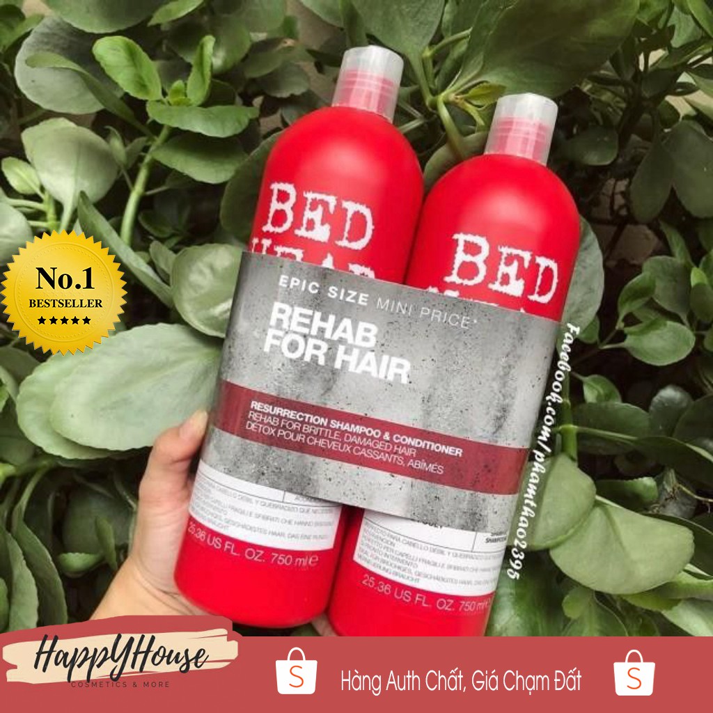 Dầu gội, Cặp gội xả phục hồi tóc hư tổn TIGI BED HEAD đỏ 750ML - HAPPY HOUSE