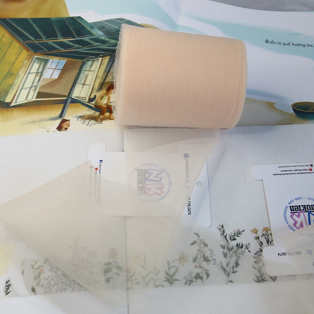 Ruy băng voan xốp kích thước bản to 10cm cuộn 5m