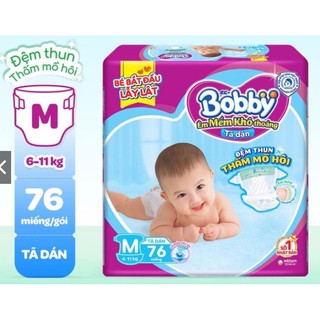 Tã bỉm dán bobby m76 / l68 / xl62