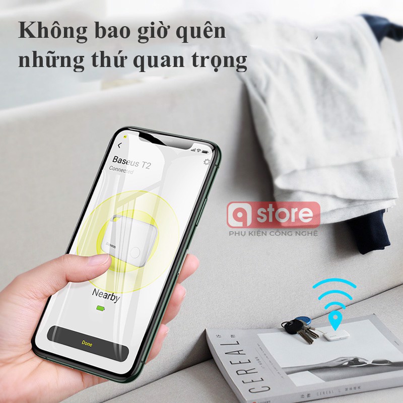 Thiết Bị Định Vị Bluetooth Baseus, Chống Quên Đồ, Thẻ Tag Móc Chìa Khóa, Chống Thất Lạc Trẻ Em, Chó Mèo