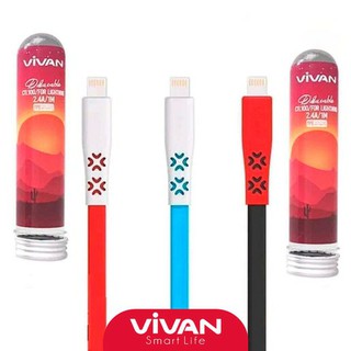 Cáp sạc iPhone iPad sạc nhanh và truyền dữ liệu tốc độ cao dài 2.4A 1 mét, siêu bền và an toàn -Vivan CTL100- Chính Hãng