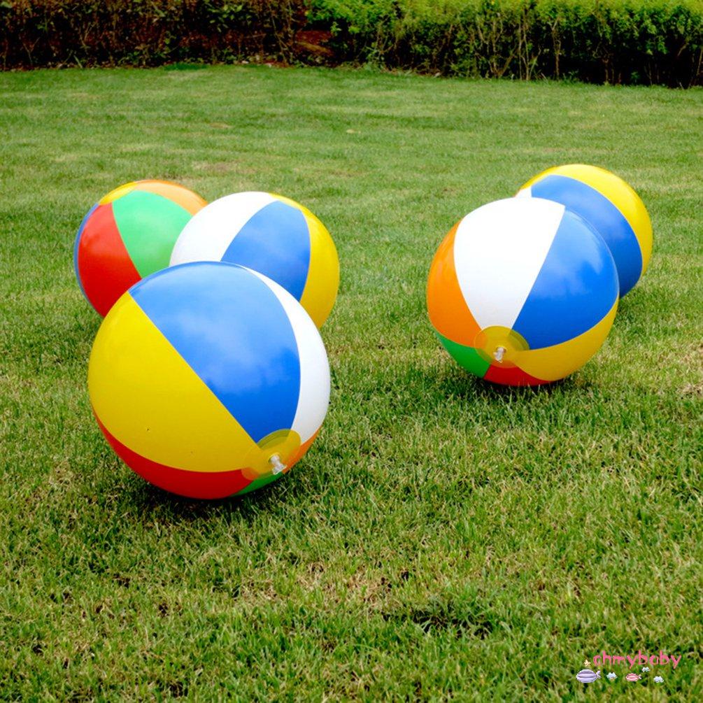 【OMB】 30Cm Color Inflatable Ball Children'S Play Water Ball 6 Color Beach Toy Ball