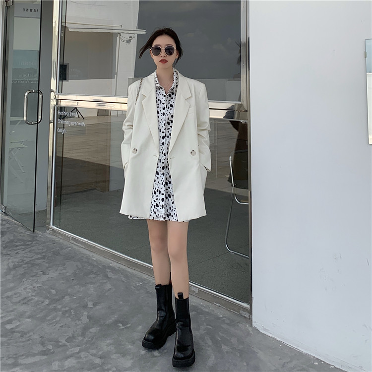 Women's Autumn Korean Loose Jackets Casual Simple White Blazers | BigBuy360 - bigbuy360.vn
