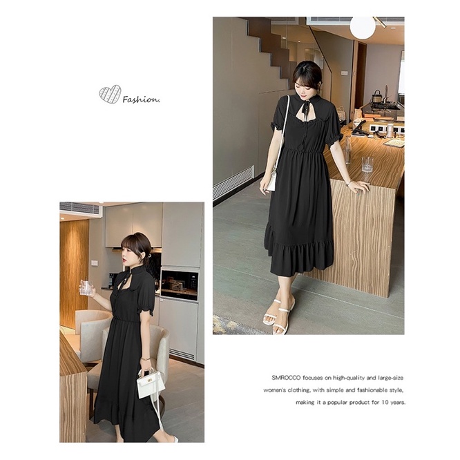 Đầm maxi voan đen big size cut out cổ size 65-95kg
