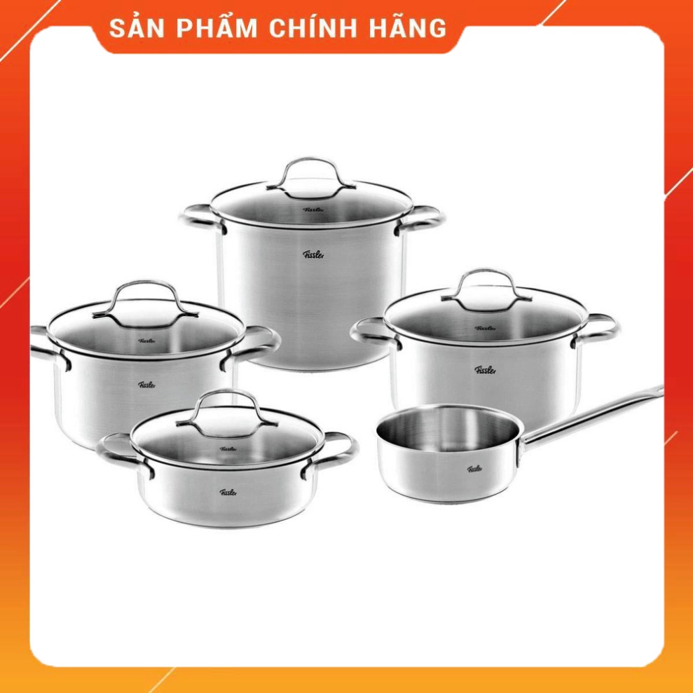 Bộ nồi 5 món Fissler Toronto, chất liệu thép không gỉ, dùng cho mọi loại bếp, nhập Đức, BH 12 tháng