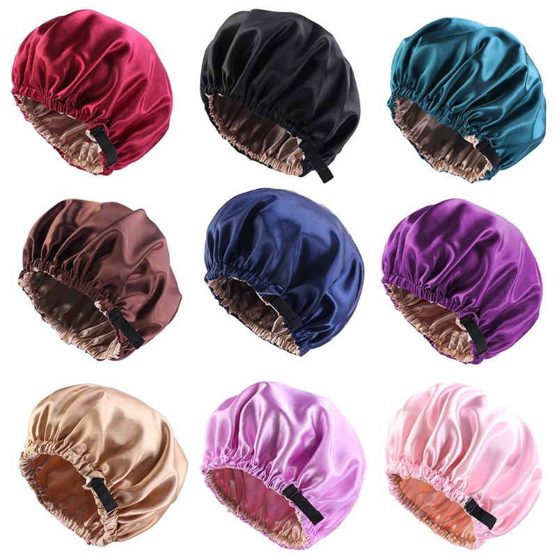Mũ Satin Bonnets Mềm Mại Thoáng Khí Chống Trượt 10MK Dùng Khi Đi Ngủ / Rửa Mặt