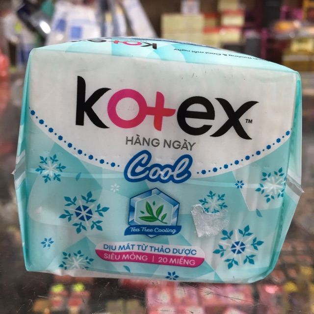 Băng vệ sinh Kotex Cool hằng ngày - siêu mỏng 20 miếng