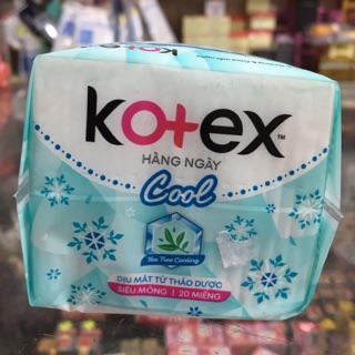 Băng vệ sinh Kotex Cool hằng ngày - siêu mỏng 20 miếng