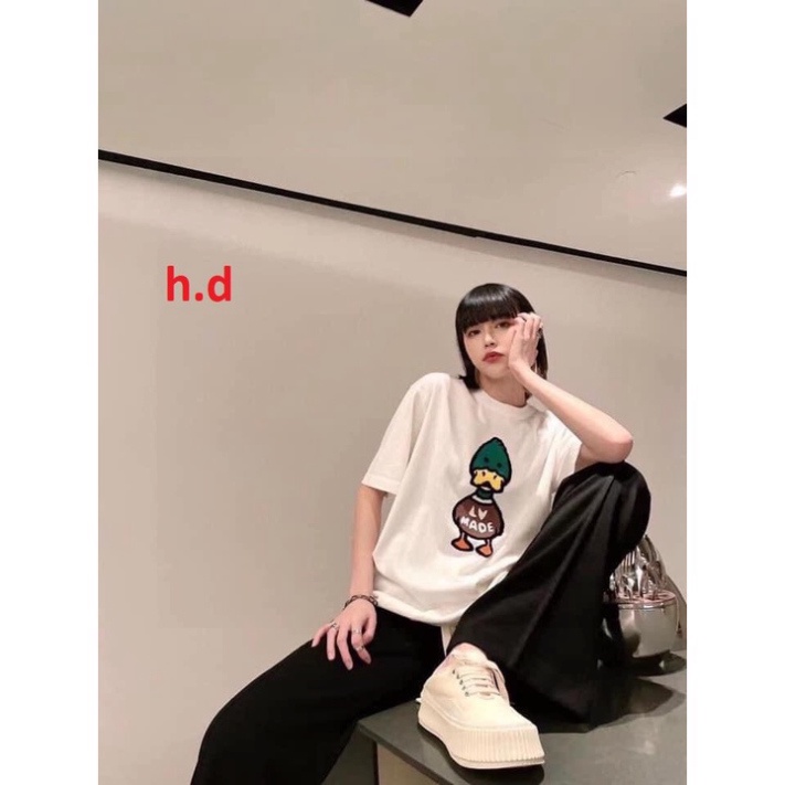Áo thun tay lỡ nam nữ, áo phông unisex form rộng chất cotton mát mịn thấm hút mồ hôi in hình vịt cute