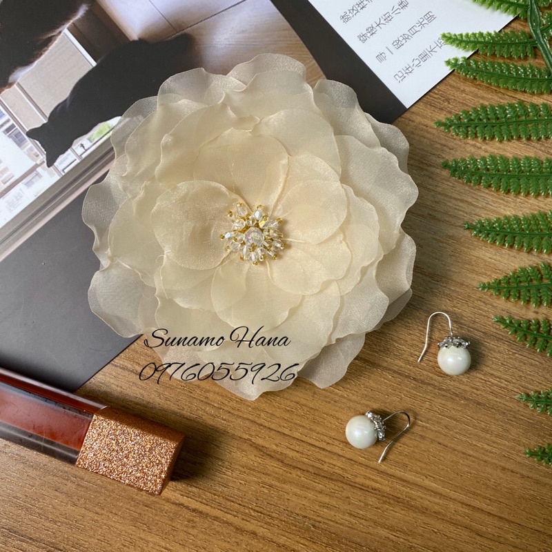 Hoa cài áo handmade - Hoa Trà các màu