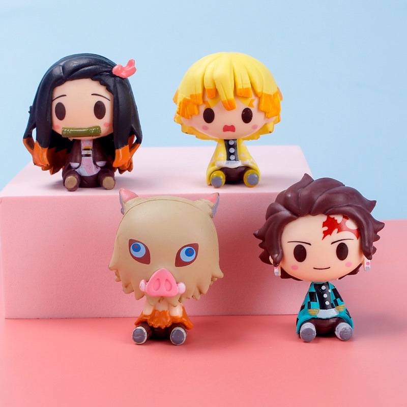 Mô hình Kimetsu No Yaiba chibi - figure thanh gươm diệt quỷ Demon Slayer chibi Tanjirou Nezuko Zenitsu Inosuke