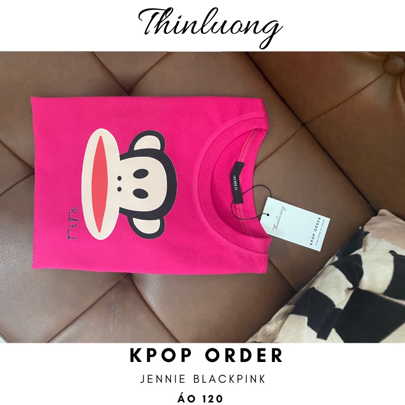 (Sẵn - video ) Áo thun cotton dáng croptop giống Jennie màu hồng đậm