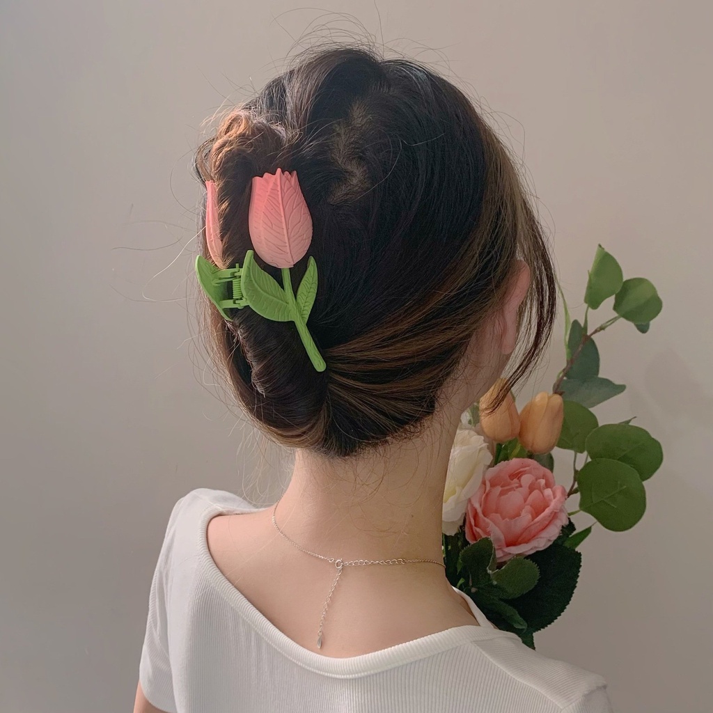 Kẹp Tóc Hình Hoa Tulip Thời Trang Phong Cách Hàn Quốc