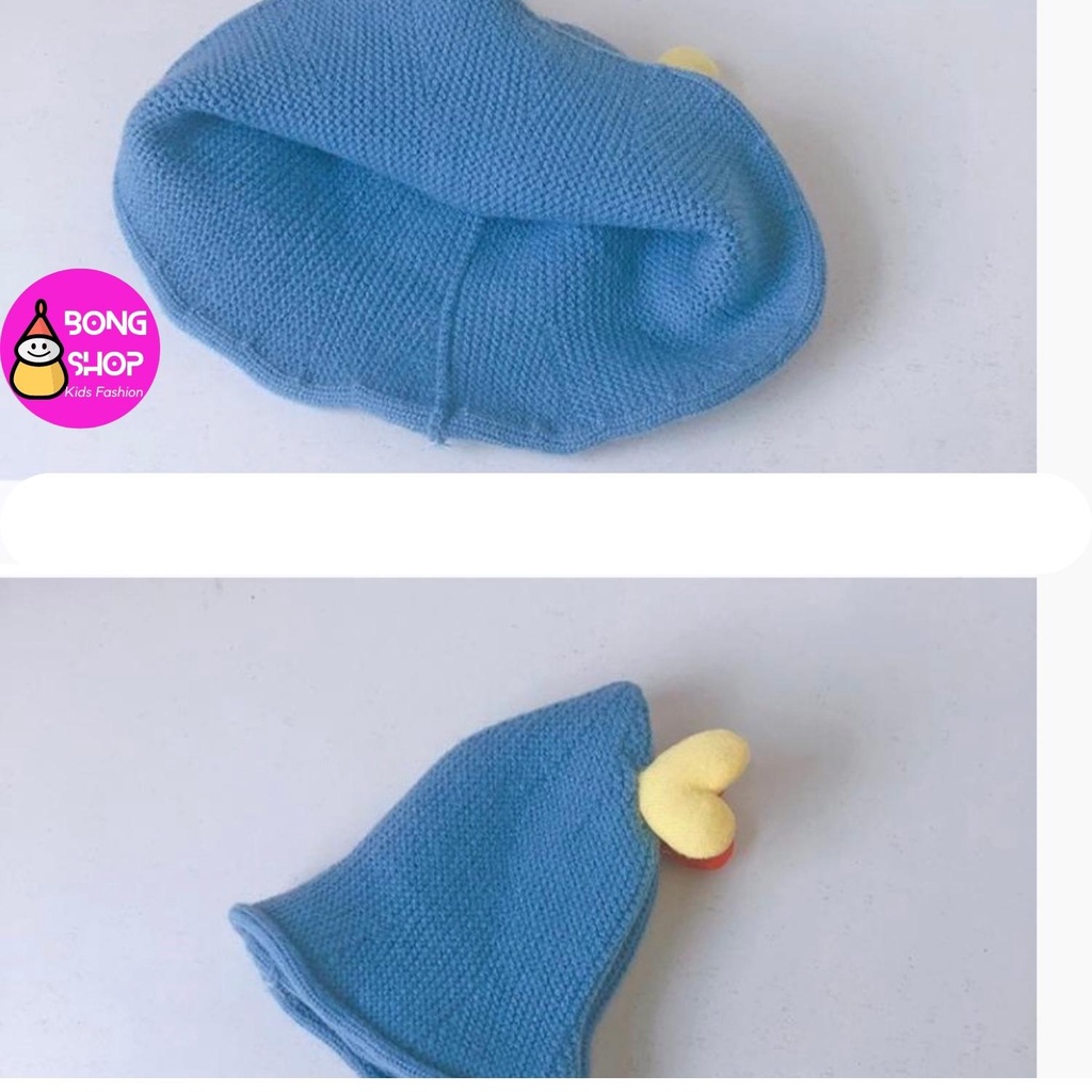 Mũ len trái tim cho bé trai bé gái từ 1-2 tuổi