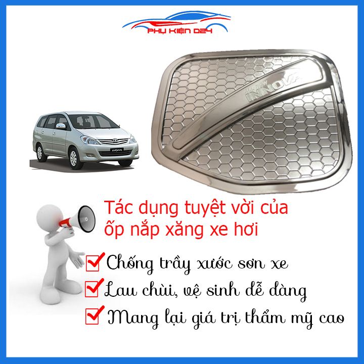 Ốp nắp bình xăng Innova 2017-2023 mạ crom chống trầy trang trí ô tô