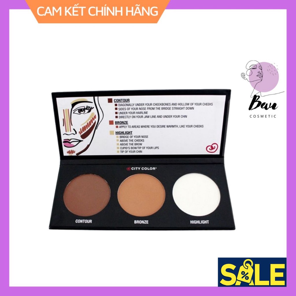 Bảng Phấn Tạo Khối Và Highlight 3 ô City Color Contour Palette