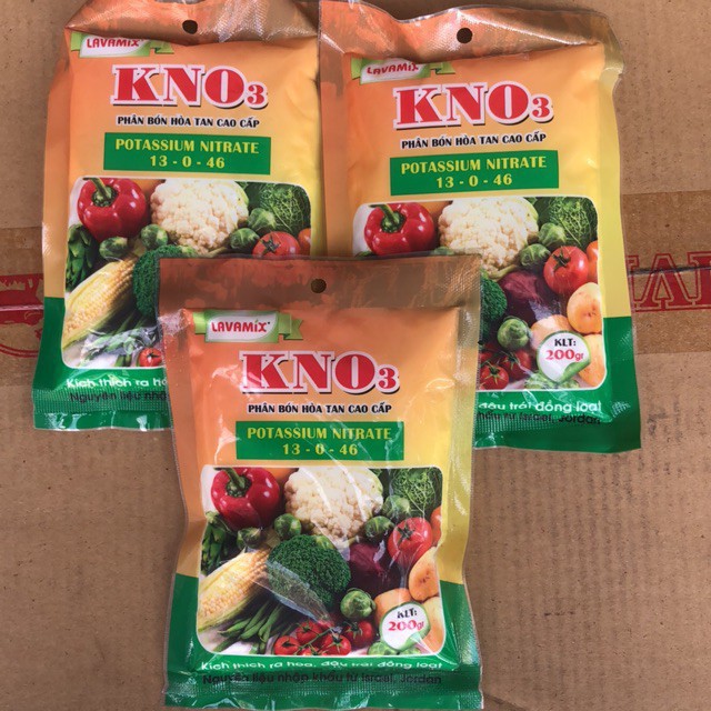 Phân Bón Kích Thích Ra Hoa Đậu Trái, Nuôi Hoa Nuôi Trái - KNO3 LAVAMIX 200Gr