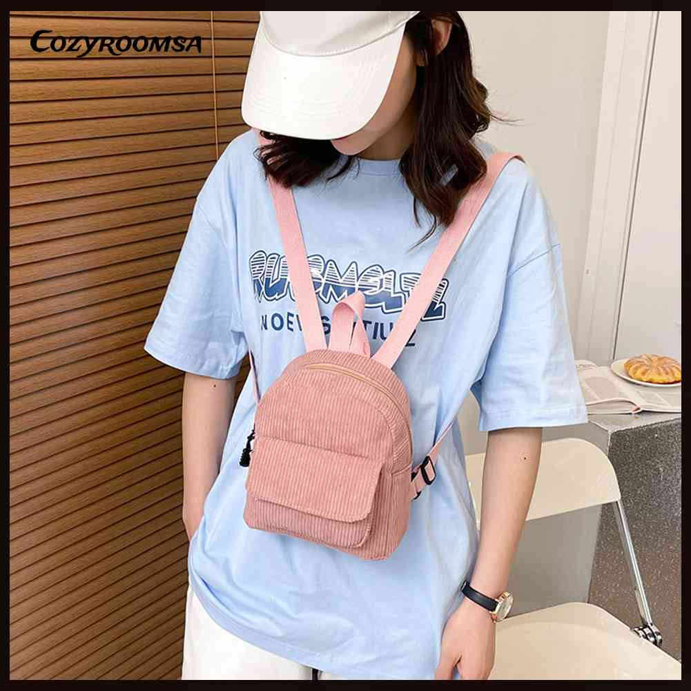 Ba Lô Mini Vải Nhung Phong Cách Retro Cho Nữ