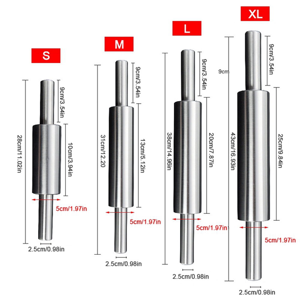 Cây lăn bột inox không dính