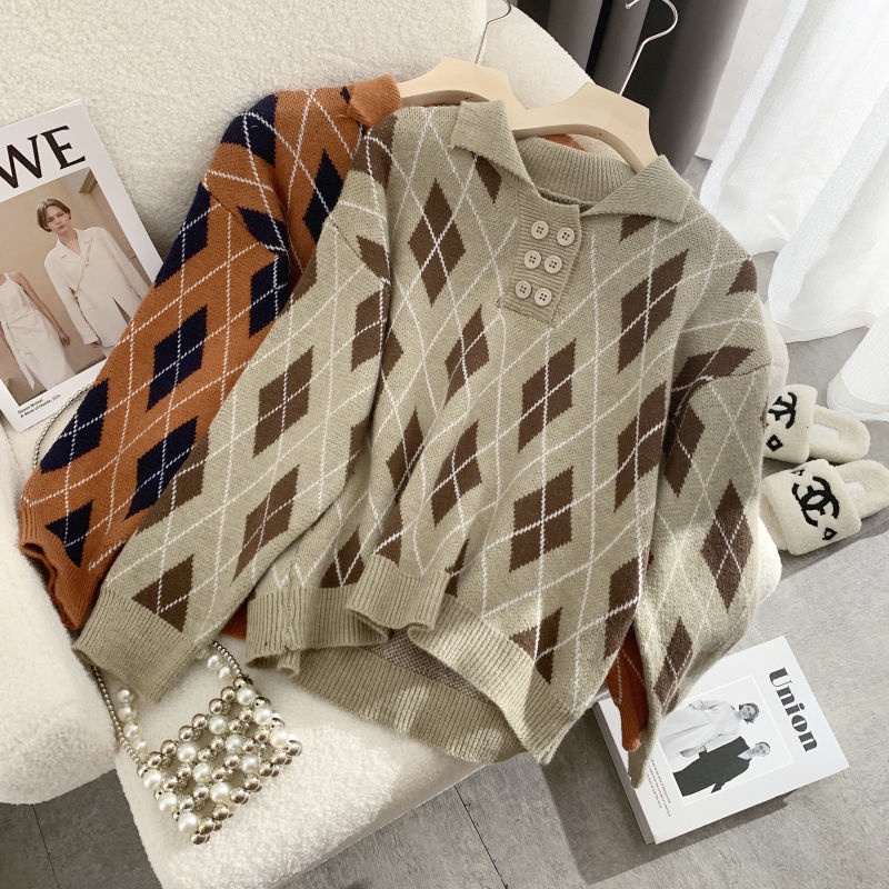 Thời trang mùa đông mới giản dị Lười biếng Phong cách Hàn Quốc Áo len nữ rộng rãi