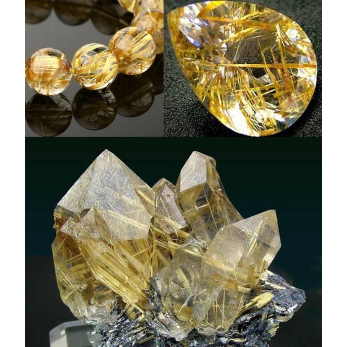 Mặt dây chuyền giọt nước đá tóc vàng, dùng đeo cổ, thanh tẩy năng lượng tiêu cực