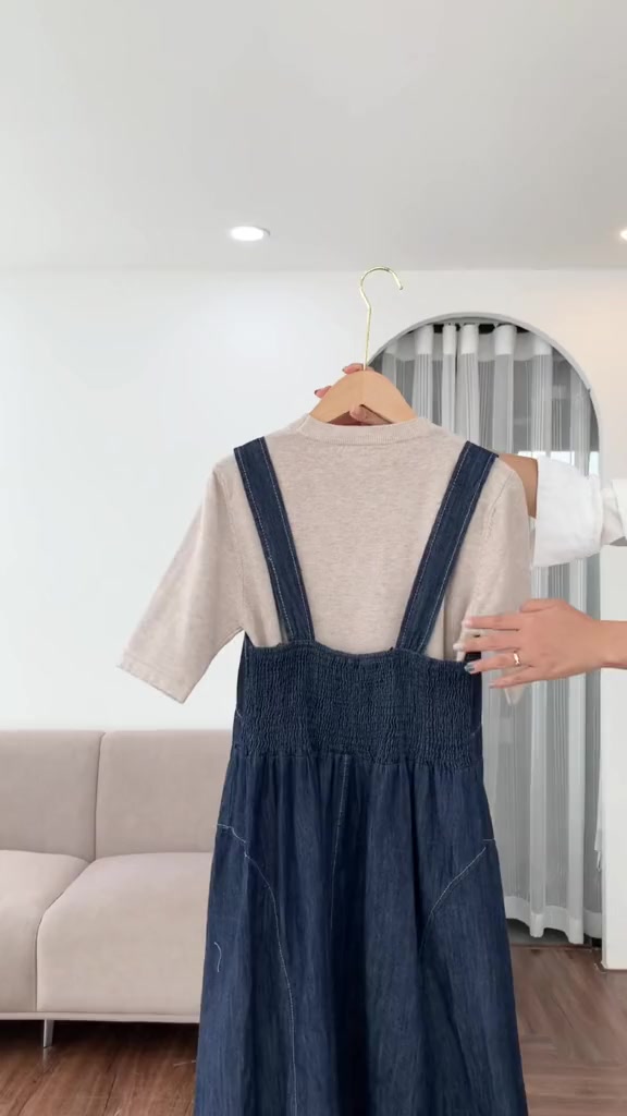 Váy jeans 2 dây lưng chun dáng xòe mã Yemjean634 | BigBuy360 - bigbuy360.vn