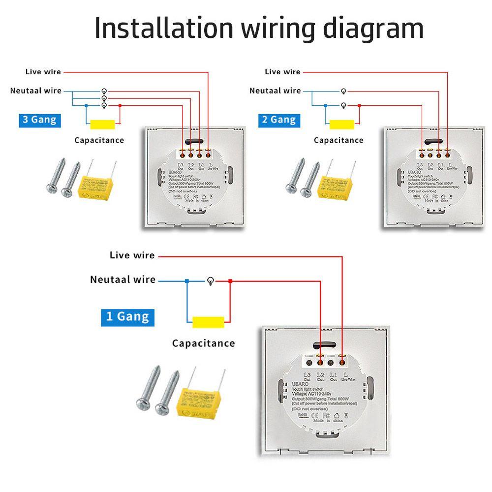 Công Tắc Đèn Gắn Tường 1 Chiều 1 / 2 / 3 Nút Chống Bụi