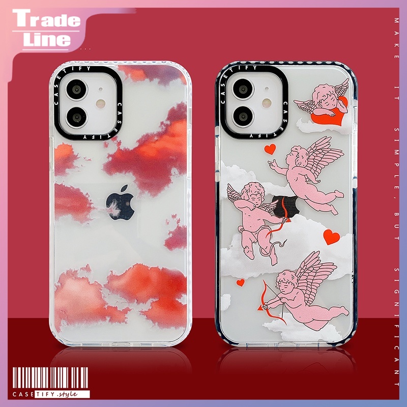 Cute Cupid Pink Eros Phone Case Casing IPhone 11 12 Pro Max X Xs Max XR 8 7 Plus Casetify Ốp lưng iphone viền trong chống ố