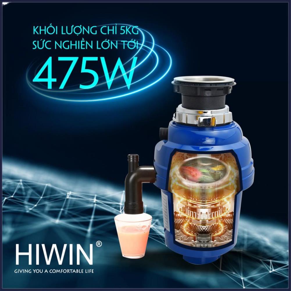 Máy xử lý rác xay rác nhà bếp dành cho gia đình công suất 475W màu xanh HIWIN LJ-475B