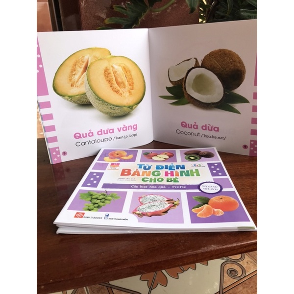 sách-từ điển bằng hình cho bé -các loại hoa quả fruits