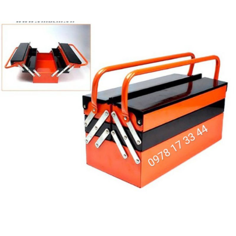 Thùng đựng đồ nghề sắt 3 tầng 5 ngăn dài 42cm cao 20cm rộng 20cm