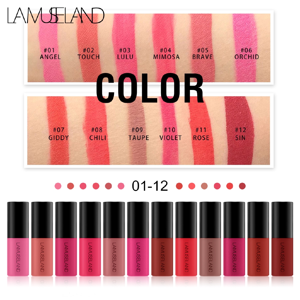 Son kem LAMUSELAND chống nước gồm 12 màu tùy chọn 3.5g L18L11 | BigBuy360 - bigbuy360.vn