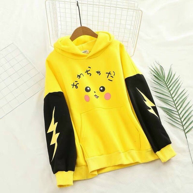 [Ảnh Thật] Áo Khoác Nữ Hoodie Picachu Nỉ Ngoại Freesize 65kg AK94 | BigBuy360 - bigbuy360.vn