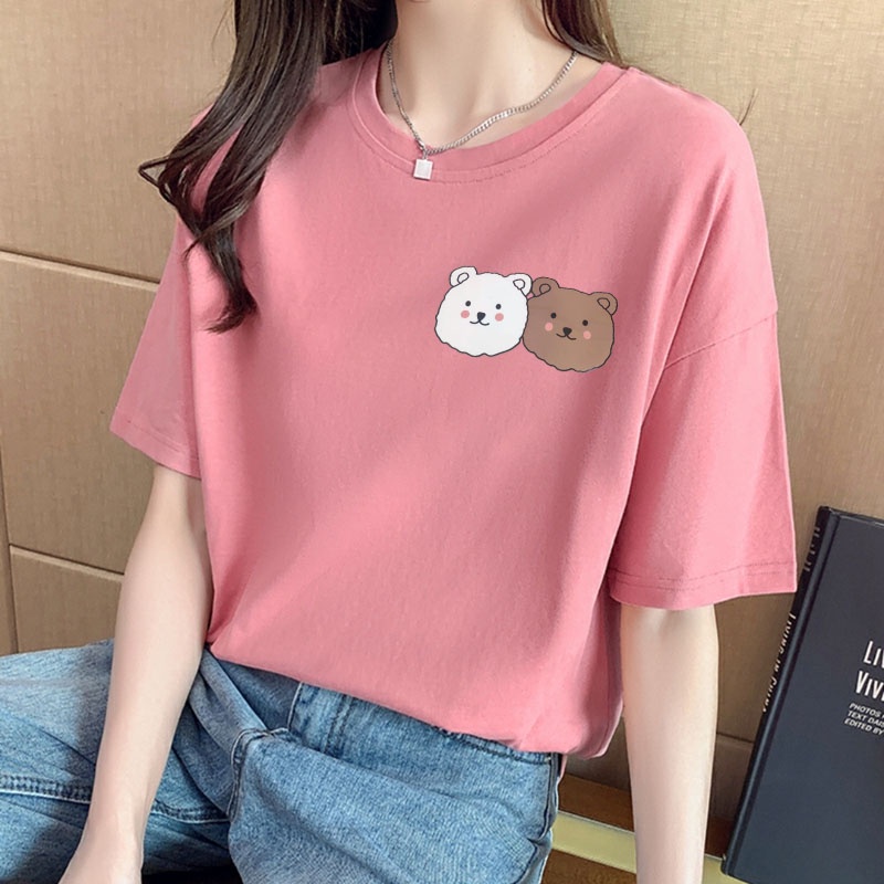 Korean version of loose fashion print trend short-sleeved T-shirt woman